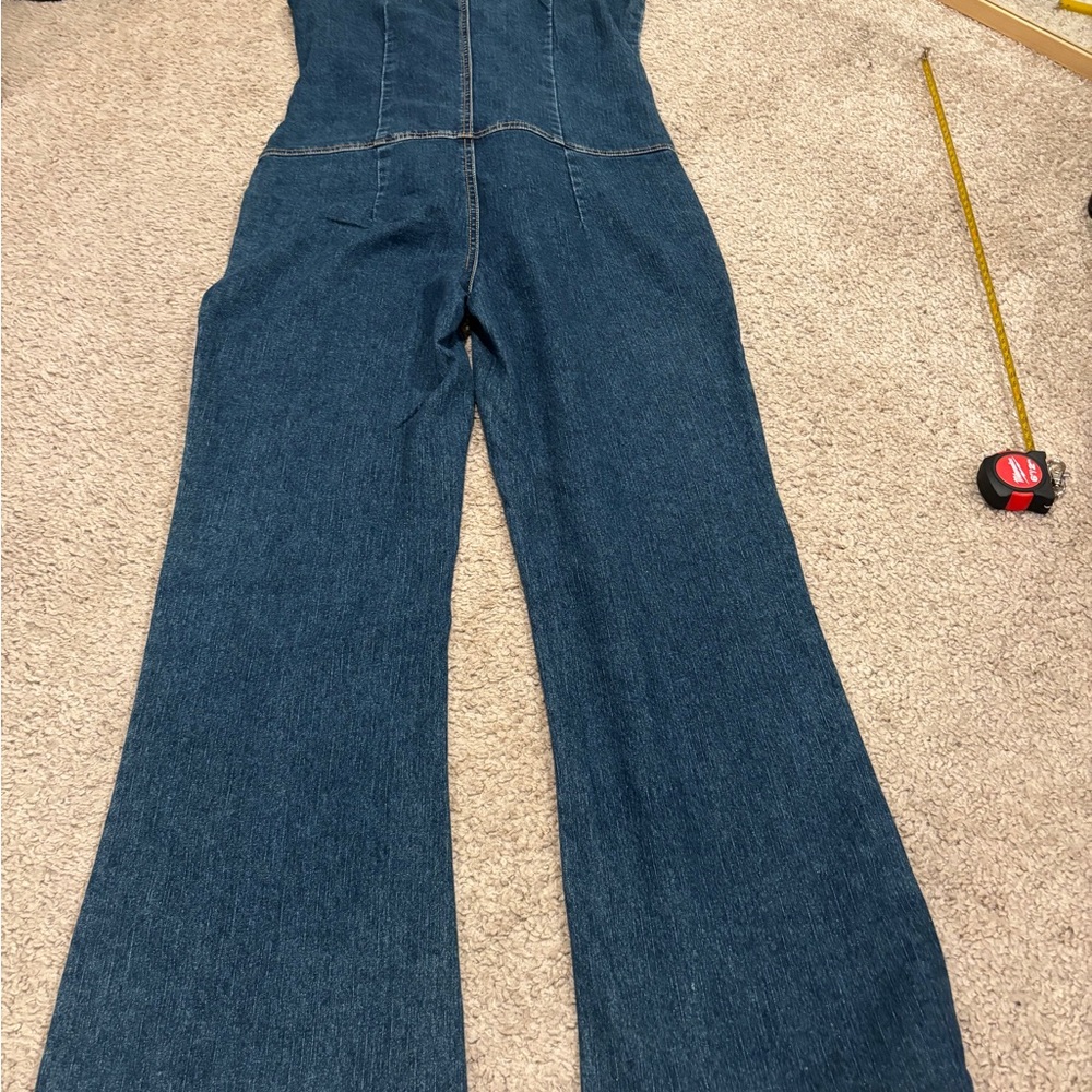 Y2K Denim Jumpsuit with Belt - Picture 8 of 12